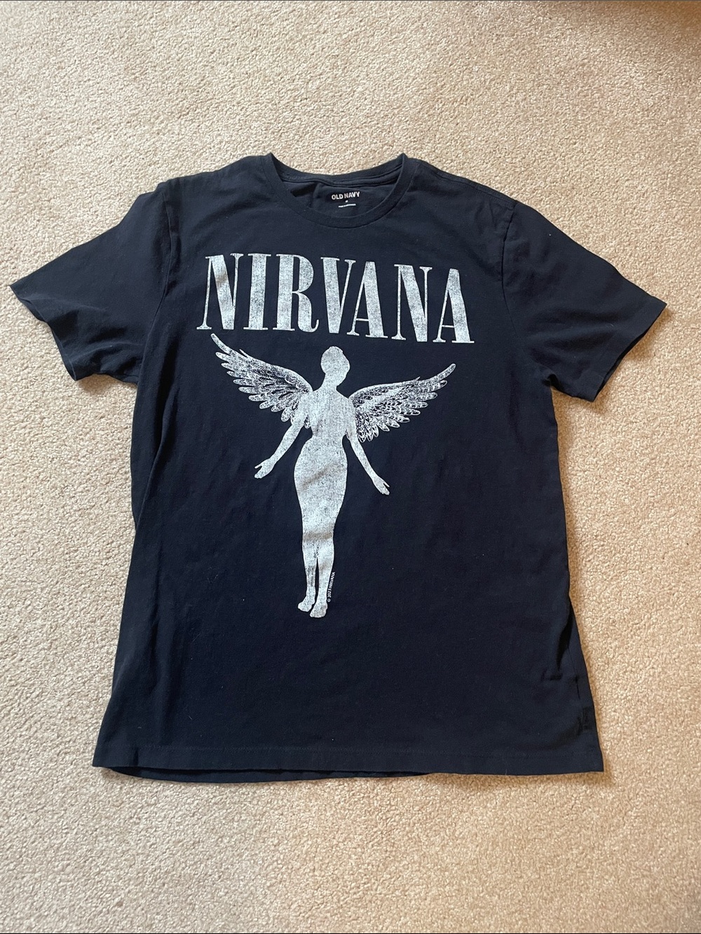 Old Navy Black Graphic Crewneck Tee